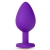 Фиолетовая анальная пробка Bling Plug Large с золотистым стразом - 9,5 см. - Blush Novelties - купить с доставкой в Рубцовске