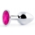 Серебристая анальная пробка с малиновым кристаллом - 7,2 см. - Anal Jewelry Plug - купить с доставкой в Рубцовске