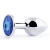 Анальное украшение BUTT PLUG  Small с синим кристаллом - 7 см. - Anal Jewelry Plug - купить с доставкой в Рубцовске