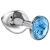 Большая серебристая анальная пробка Diamond Light blue Sparkle Large с голубым кристаллом - 8 см. - Lola Games - купить с доставкой в Рубцовске