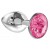 Малая серебристая анальная пробка Diamond Pink Sparkle Small с розовым кристаллом - 7 см. - Lola Games - купить с доставкой в Рубцовске