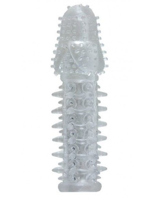 Прозрачная насадка с шишечками и шипами - 13,5 см. - Toyfa Basic - в Рубцовске купить с доставкой