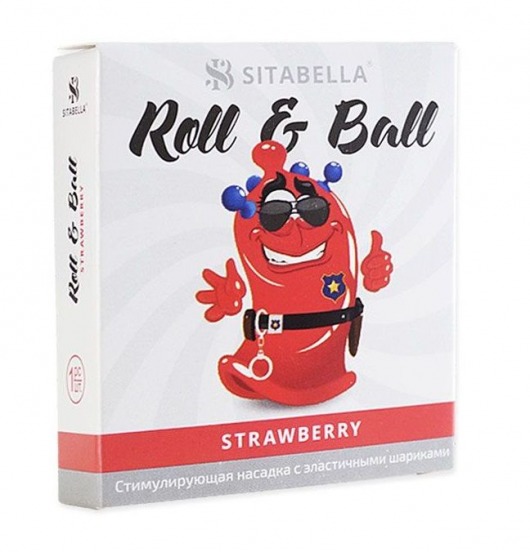 Стимулирующий презерватив-насадка Roll   Ball Strawberry - Sitabella - купить с доставкой в Рубцовске