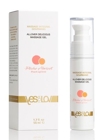 Универсальный массажный гель-смазка Allover Delicious Massage Gel с ароматом персика и аброкоса - 50 мл. - YESforLOV - купить с доставкой в Рубцовске