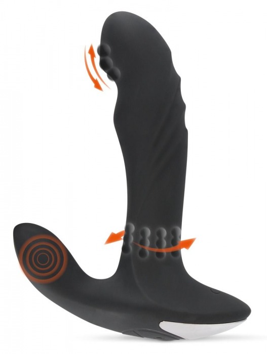 Черный вибромассажер простаты с функцией римминга Plug with Perineum Stimulator - 16,6 см. - Orion - в Рубцовске купить с доставкой