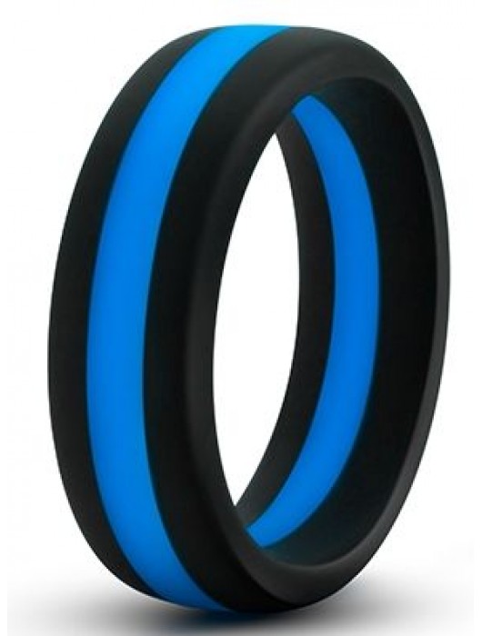 Черно-синее эрекционное кольцо Silicone Go Pro Cock Ring - Blush Novelties - в Рубцовске купить с доставкой