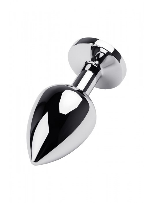 Серебристая коническая анальная пробка с красным кристаллом - 8 см. - ToyFa - купить с доставкой в Рубцовске