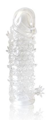 Закрытая прозрачная рельефная насадка Crystal sleeve - 13 см. - Erowoman-Eroman - в Рубцовске купить с доставкой
