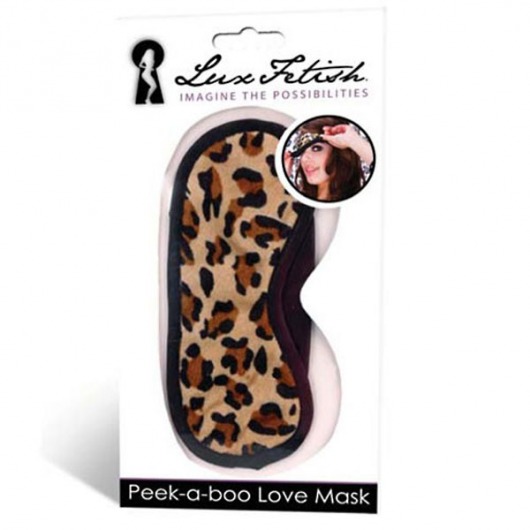 Леопардовая маска на глаза Peek-a-Boo - Lux Fetish - купить с доставкой в Рубцовске