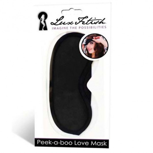 Черная маска на глаза Peek-a-Boo - Lux Fetish - купить с доставкой в Рубцовске
