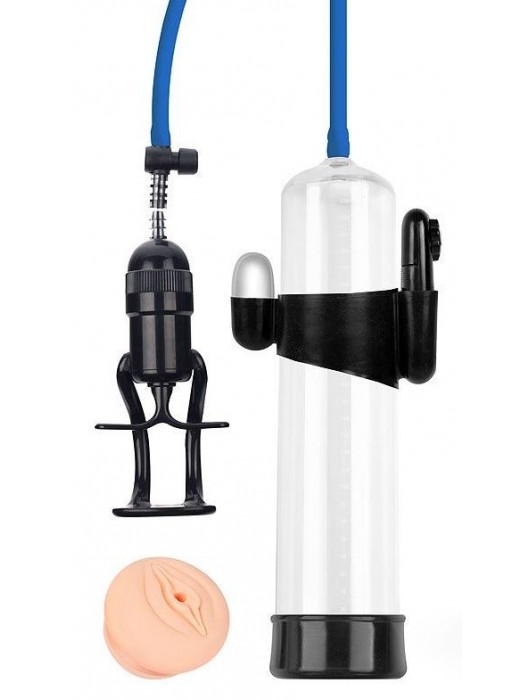 Прозрачная вакуумная вибропомпа Sex Expert с насадкой-вагиной - Sex Expert - в Рубцовске купить с доставкой