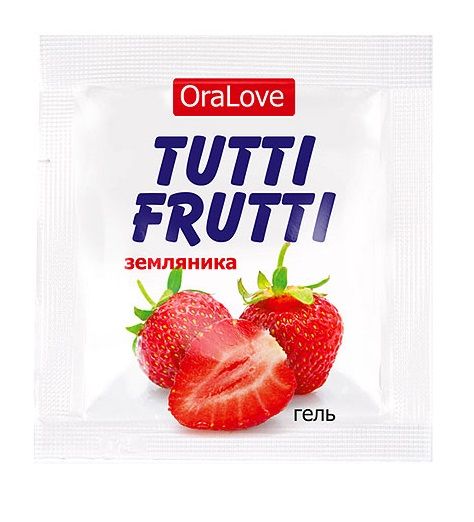 Пробник гель-смазки Tutti-frutti с земляничным вкусом - 4 гр. - Биоритм - купить с доставкой в Рубцовске