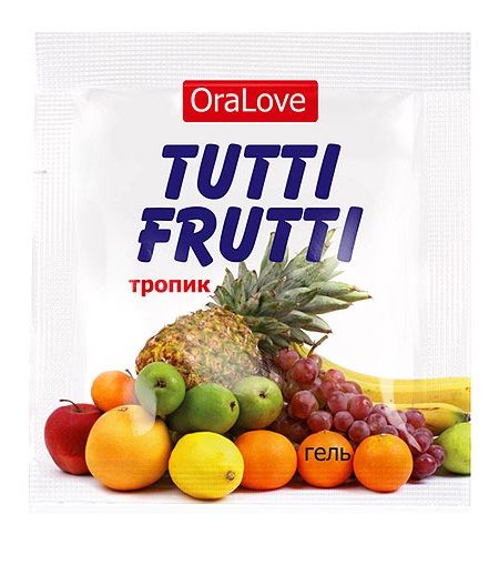 Пробник гель-смазки Tutti-frutti со вкусом тропических фруктов - 4 гр. - Биоритм - купить с доставкой в Рубцовске