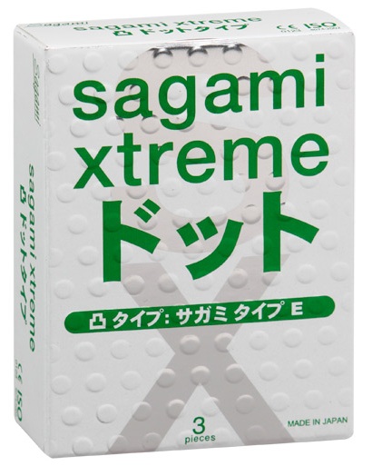 Презервативы Sagami Xtreme SUPER DOTS с точками - 3 шт. - Sagami - купить с доставкой в Рубцовске