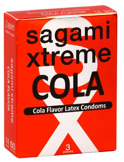 Ароматизированные презервативы Sagami Xtreme COLA - 3 шт. - Sagami - купить с доставкой в Рубцовске