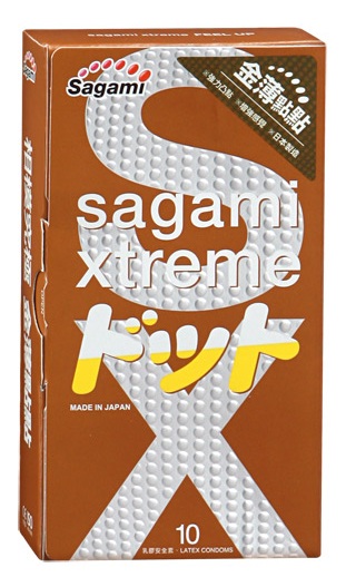 Презервативы Sagami Xtreme FEEL UP с точечной текстурой и линиями прилегания - 10 шт. - Sagami - купить с доставкой в Рубцовске