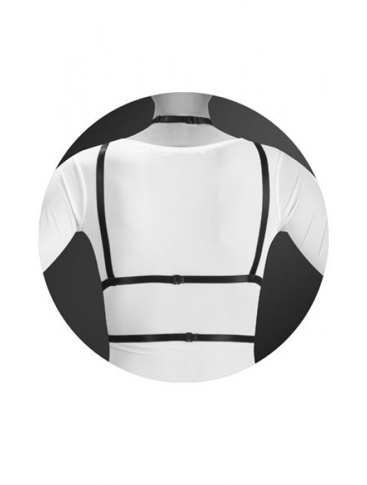 Черная упряжь на грудь Laura - Bijoux Pour Toi - купить с доставкой в Рубцовске