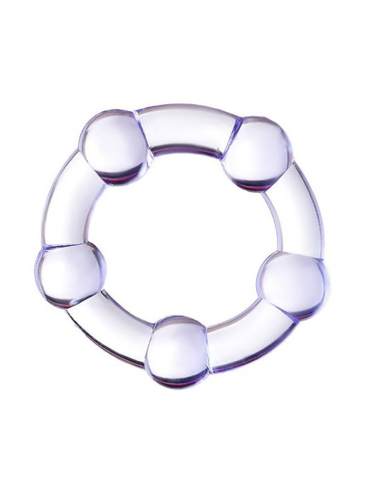 Фиолетовое эрекционное кольцо на пенис с бусинами - Штучки-дрючки - в Рубцовске купить с доставкой