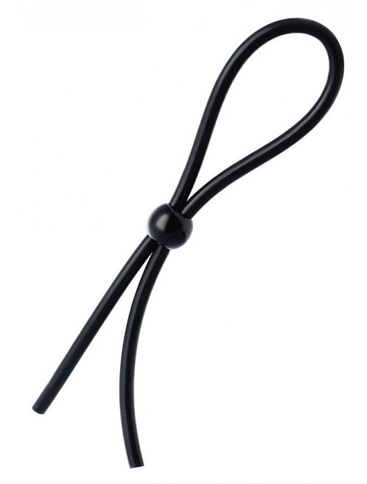 Черное лассо на пенис с одной бусиной - A-toys - в Рубцовске купить с доставкой