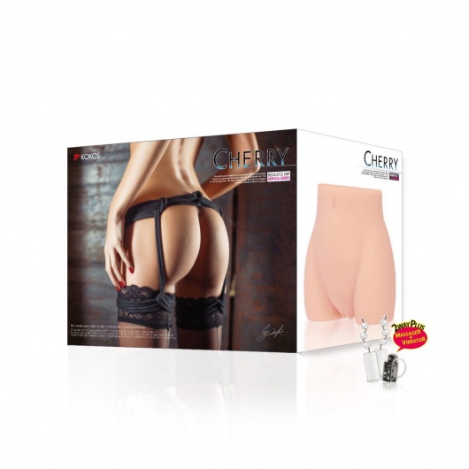Мастурбатор-полуторс Cherry с вибрацией и двумя любовными тоннелями - KOKOS - в Рубцовске купить с доставкой