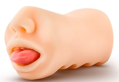 Телесный мастурбатор-ротик с язычком Oral Anne - Blush Novelties - в Рубцовске купить с доставкой