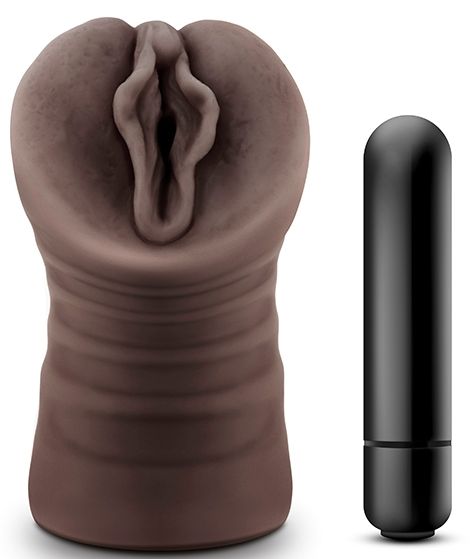 Коричневый мастурбатор-вагина Alexis - Blush Novelties - в Рубцовске купить с доставкой