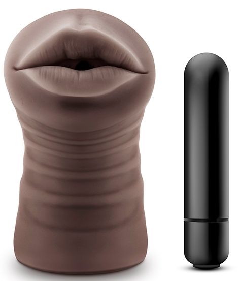 Коричневый мастурбатор-ротик Heather - Blush Novelties - в Рубцовске купить с доставкой