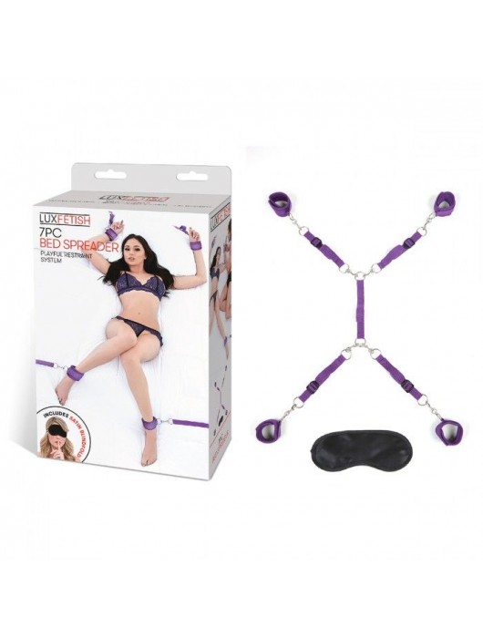 Фиолетовый набор фиксаций на кровати Classic Bedspreader - Lux Fetish - купить с доставкой в Рубцовске