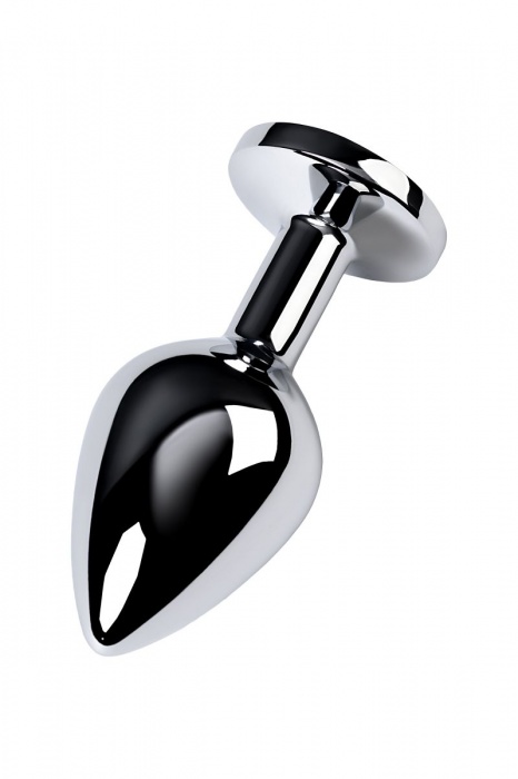 Серебристая конусовидная анальная пробка с голубым кристаллом - 8 см. - ToyFa - купить с доставкой в Рубцовске