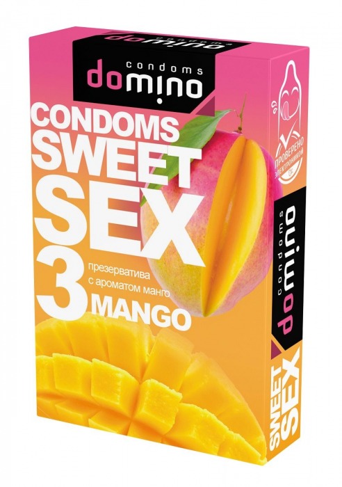 Презервативы для орального секса DOMINO Sweet Sex с ароматом манго - 3 шт. - Domino - купить с доставкой в Рубцовске