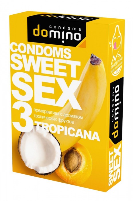 Презервативы для орального секса DOMINO Sweet Sex с ароматом тропических фруктов - 3 шт. - Domino - купить с доставкой в Рубцовске