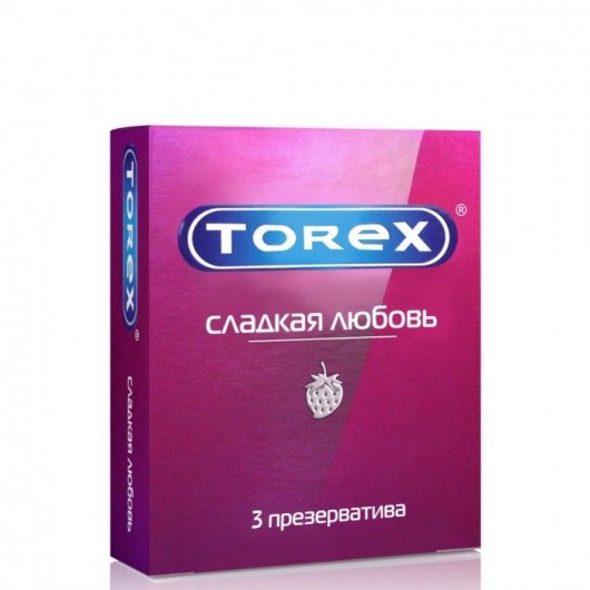 Презервативы Torex  Сладкая любовь  с ароматом клубники - 3 шт. - Torex - купить с доставкой в Рубцовске