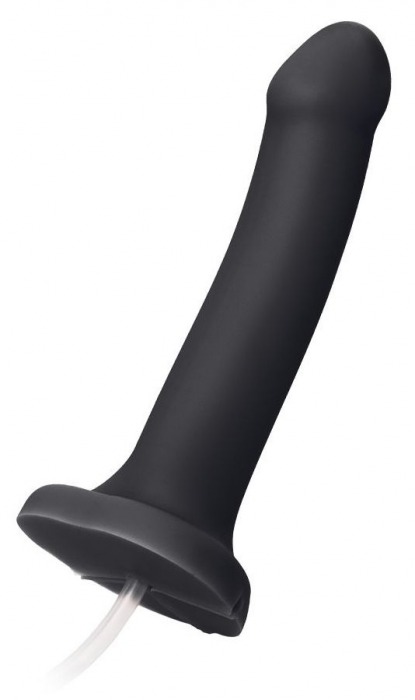 Черный фаллос с имитацией эякуляции Silicon Cum Dildo L - 19,6 см. - Strap-on-me - купить с доставкой в Рубцовске