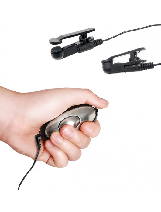 Черные электрические зажимы для сосков Shock Therapy Nipple Clamps - Pipedream - купить с доставкой в Рубцовске