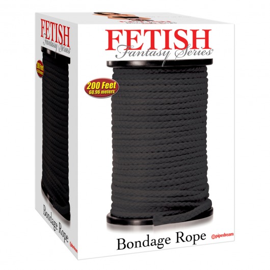 Черная веревка для связывания Bondage Rope - 60,9 м. - Pipedream - купить с доставкой в Рубцовске
