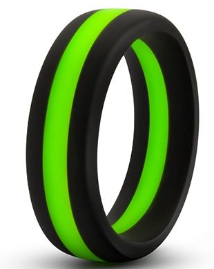 Черно-зеленое эрекционное кольцо Silicone Go Pro Cock Ring - Blush Novelties - в Рубцовске купить с доставкой