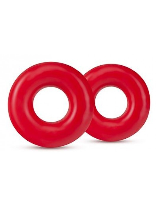 Набор из 2 красных эрекционных колец DONUT RINGS OVERSIZED - Blush Novelties - в Рубцовске купить с доставкой