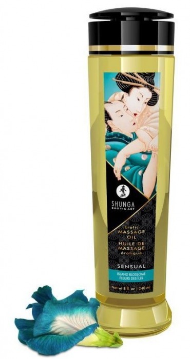 Массажное масло Sensual с цветочным ароматом - 240 мл. - Shunga - купить с доставкой в Рубцовске