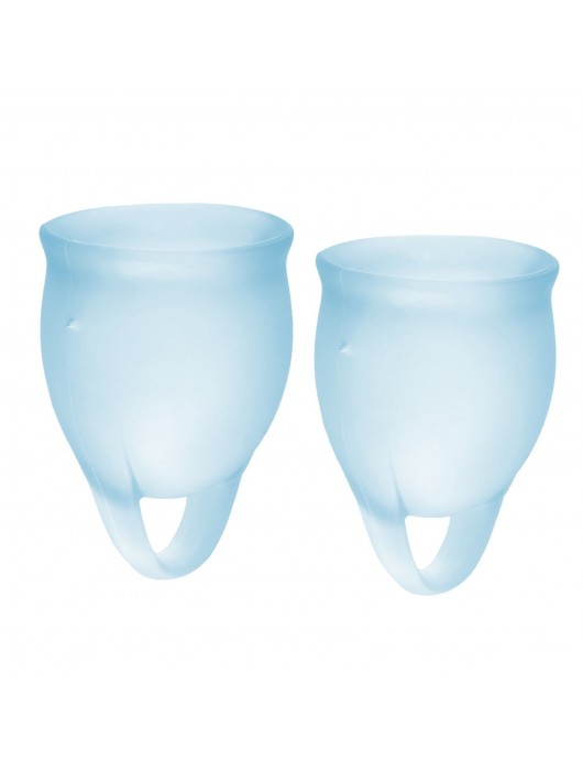 Набор голубых менструальных чаш Feel confident Menstrual Cup - Satisfyer - купить с доставкой в Рубцовске