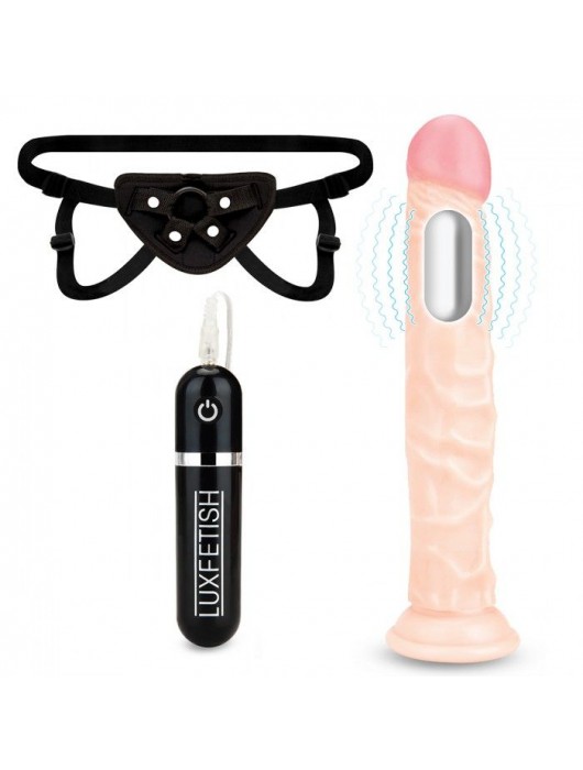 Регулируемые трусики с вибрирующей насадкой - 21 см. - Lux Fetish - купить с доставкой в Рубцовске