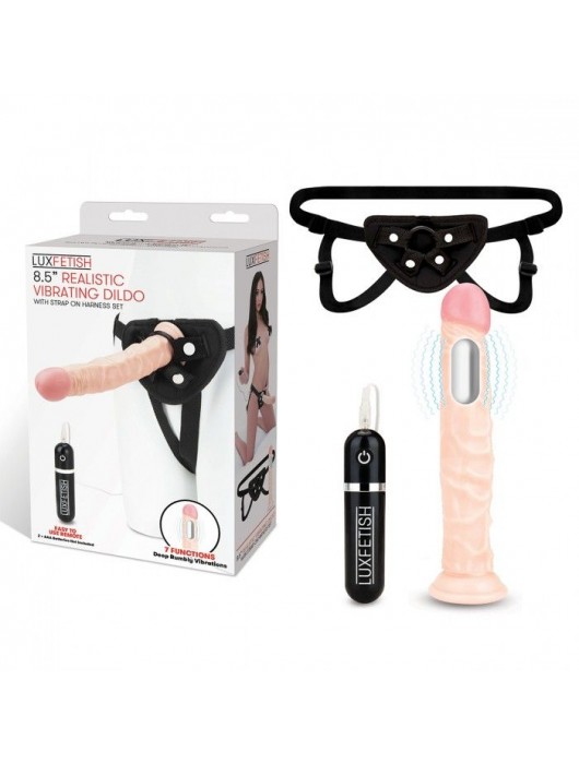 Регулируемые трусики с вибрирующей насадкой - 21 см. - Lux Fetish - купить с доставкой в Рубцовске