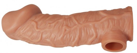 Телесная насадка на фаллос с отверстием для мошонки EXTREME SLEEVE - 17,6 см. - KOKOS - в Рубцовске купить с доставкой