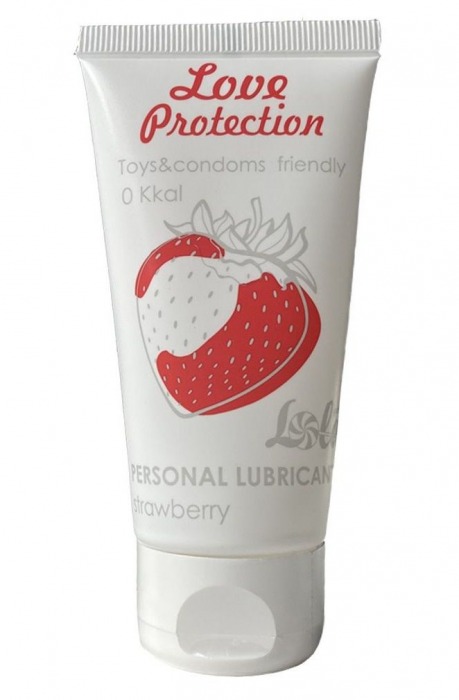 Лубрикант на водной основе с ароматом малины Love Protection Strawberry - 50 мл. - Lola Games - купить с доставкой в Рубцовске
