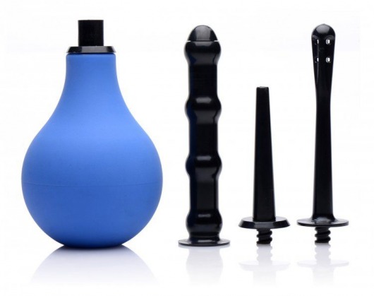 Анальный душ с 3 насадками Premium One-way Valve Anal Douche Set - XR Brands - купить с доставкой в Рубцовске