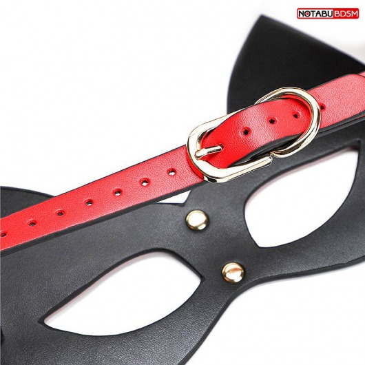 Красно-черная игровая маска с ушками - Notabu - купить с доставкой в Рубцовске