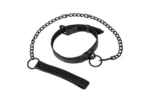 Черный ошейник Sin с поводком - Lola Games - купить с доставкой в Рубцовске