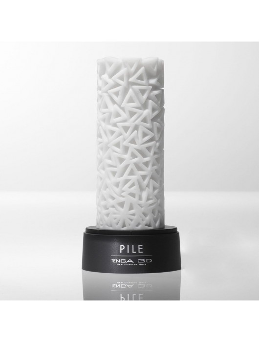 Белый 3D мастурбатор PILE - Tenga - в Рубцовске купить с доставкой