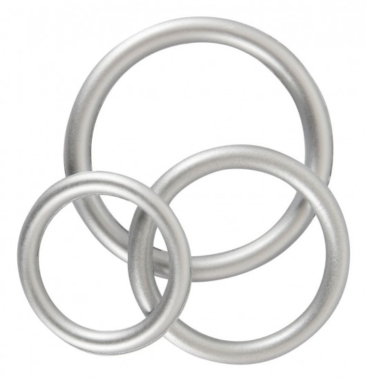 Набор из 3 эрекционных колец под металл Metallic Silicone Cock Ring Set - Orion - в Рубцовске купить с доставкой