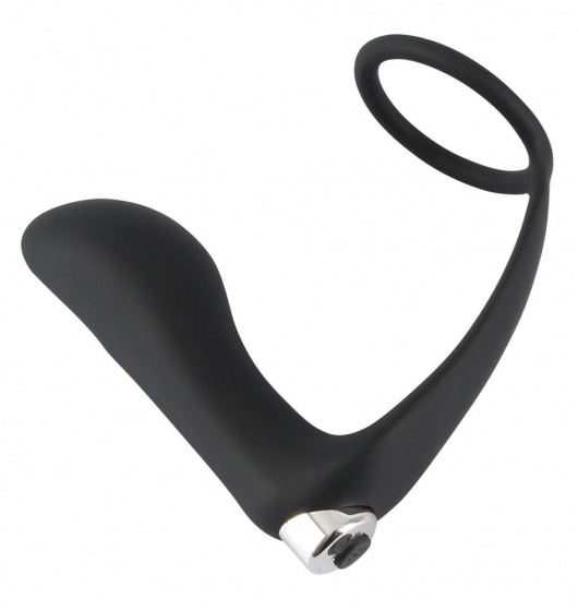 Черное эрекционное кольцо с анальной вибропробкой Vibrating Ring   Plug - Orion - в Рубцовске купить с доставкой