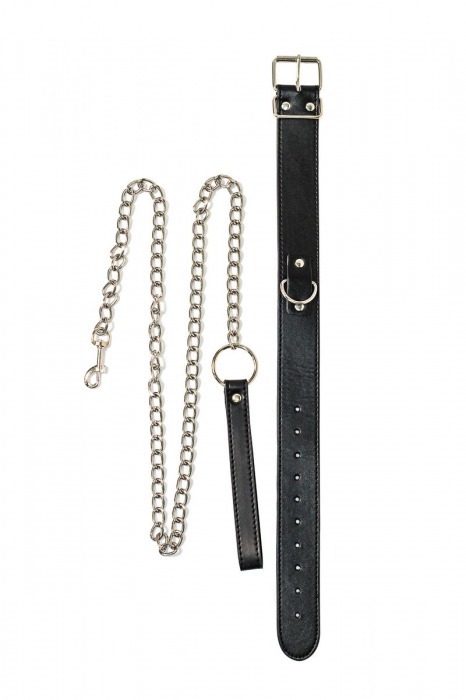 Черный ошейник с поводком Wild - Lola Games - купить с доставкой в Рубцовске